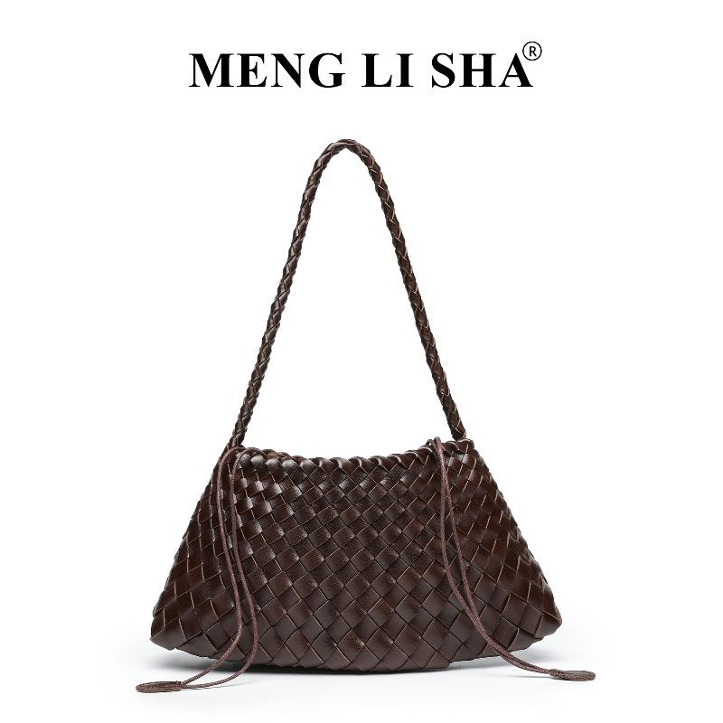 Handgewebte Tasche Retro Tragbarer Gemüsekorb Tasche Vielseitig Achsel Schulter Mutter und Kind Tasche