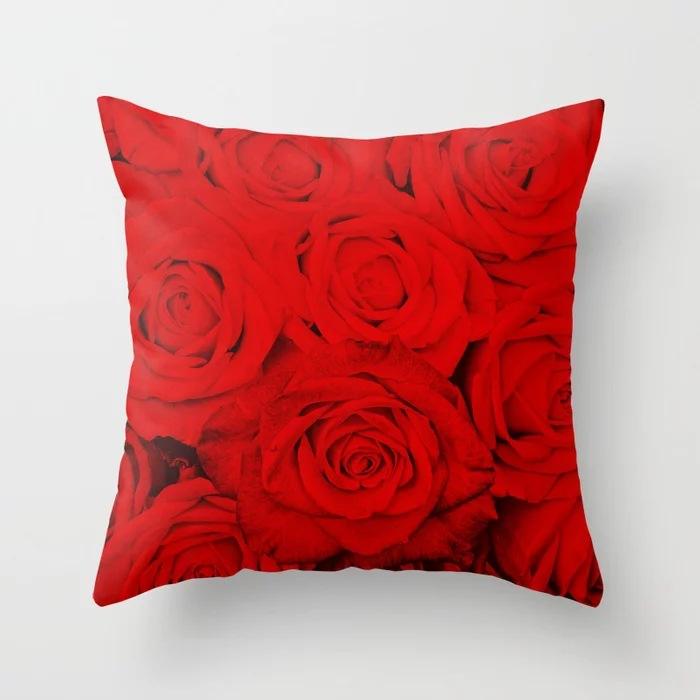 New American Rose Pillowcase Home Sofa Pillow Cushion Cover Soft