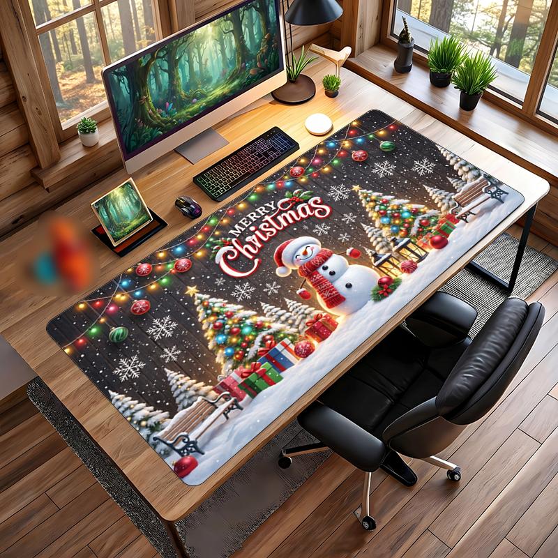 Christmas Printed Mouse Pad Non Slip Desk Mat For Office Gaming Home Use Holiday Gift
