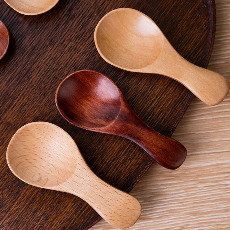 1 Stück Mini Holzlöffel Küche Gewürz Würzmittel Löffel Kaffee Zucker Teelöffel Kinder Kurzer Griff Holzschaufeln Heim Geschirr