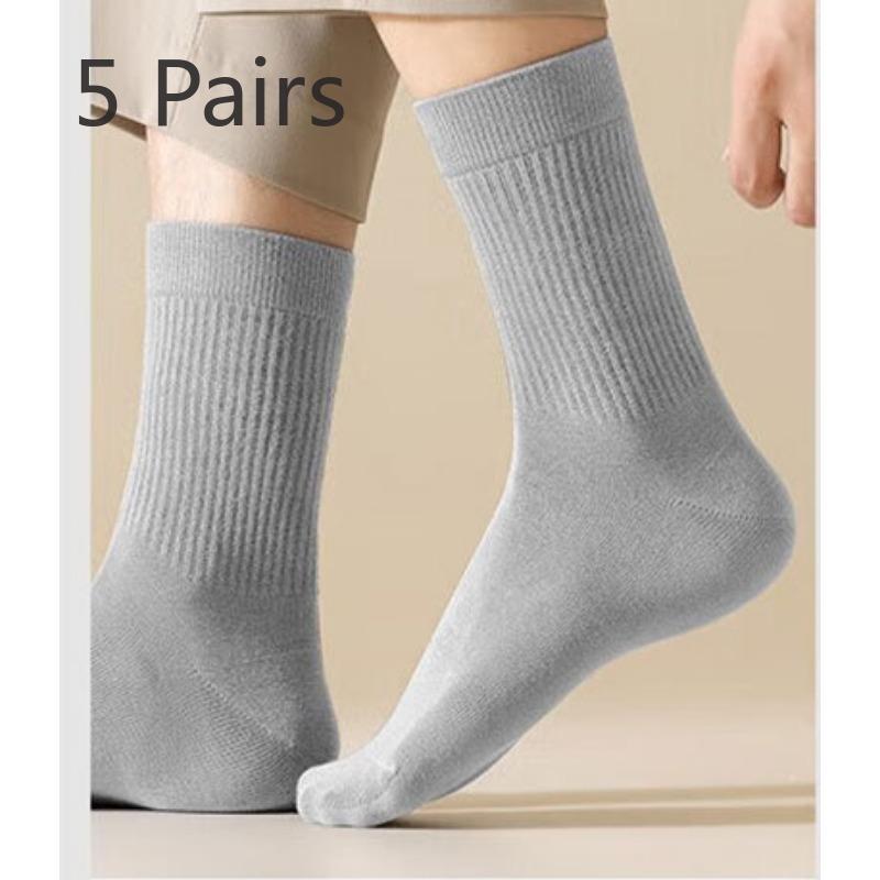 5 Paar Herren Baumwolle 7A Antiseptisch Deodorant Mode Anti Pilling Lange Stapelsocken