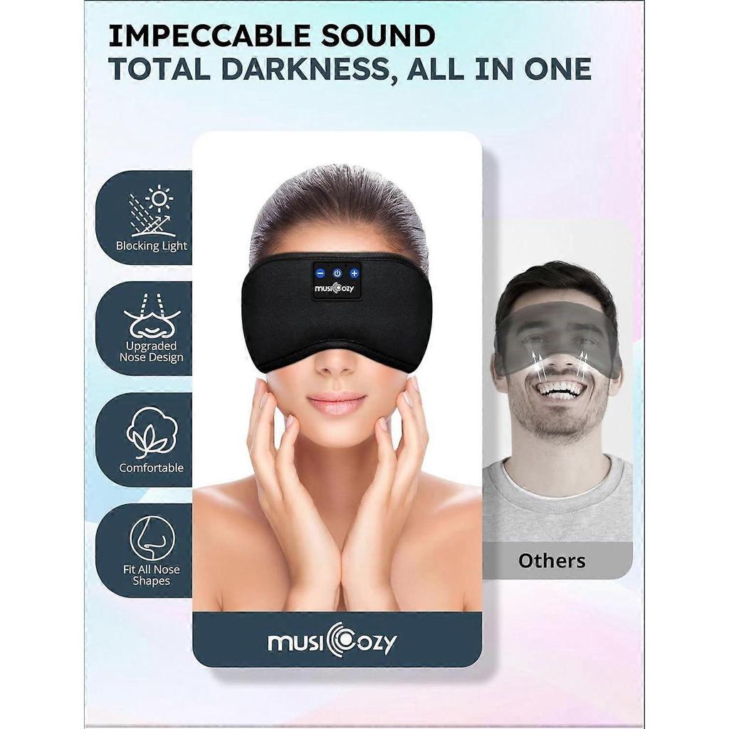 2026 Neuestes Modell Schlaf-Kopfhörer, Bluetooth 5.4 Schlafmasken-Kopfband-Kopfhörer Schlaf-Augenmaske, Kabellose Musik-Ohrstöpsel-Kopfhörer mit