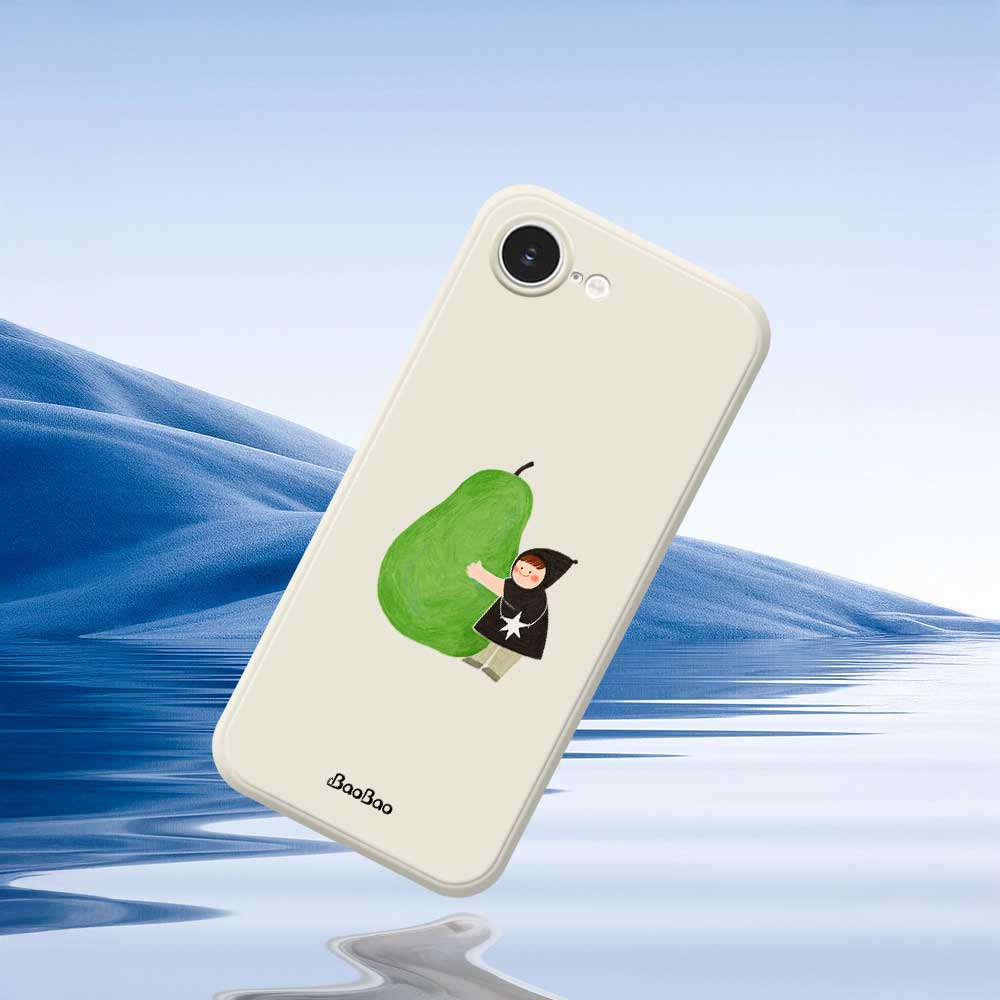 Pro iPhone 16e Pouzdro Hug Zelená Hruška Vzor Potisk Rovná Hrana TPU Kryt na Zadní Stranu Telefonu