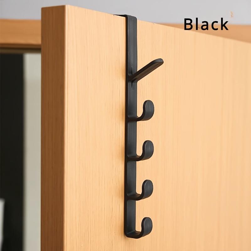 Versatile 5-Hook Over-the-Door Hanger - Perfect for Coats, Towels & Robes, Durable Plastic