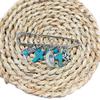 Western Cowboy Retro Turquoise Bull Head Jewelry Set Women Necklace Bag Chain Keychain Pendant Handbag Charm Carabiner Keychain