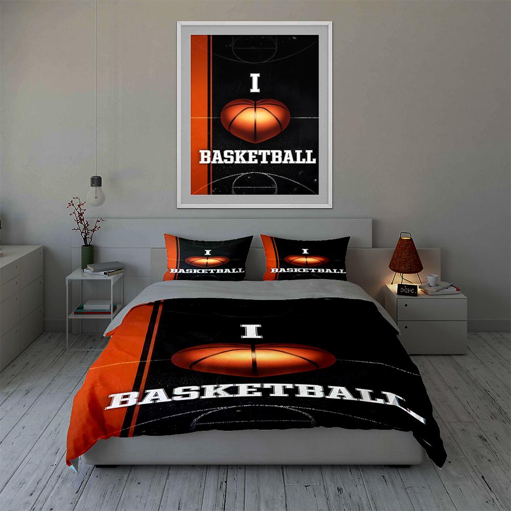 Basketball court design Bedding Duvet cover sets Duvet covers Pillowcases gifts (1 * Duvet Cover 2 * Pillowcases, without duvet insert)