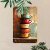 Vintage Carved Metal Coffee Cup Plaque Wall Art Decor Gift for Cafe Home