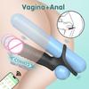 Double Penetration Vibrator For Men With Vibrating Cock Ring Strap On Penis Vagina Massage G Spot Dildo Sex Toys For Couples 18+