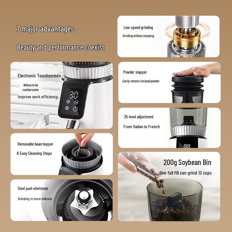 Fully Automatic Italian-Style Electric Coffee Bean Grinder – Home & Commercial Use