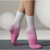 Einfarbige Yogasocken aus Baumwolle bis zur Mitte der Wade, rutschfeste Sportsocken mit Silikonunterseite, für Damen, für Indoor-Fitness, Trampolin, Tanz, Pilates