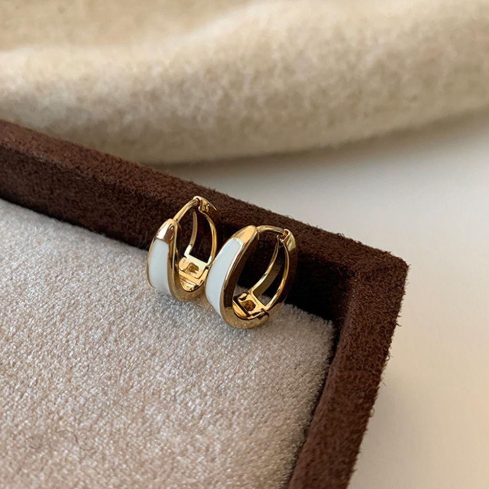 Dripping Oil Party Korean Style Earrings Women Hoop Earrings Enamel Ear Buckle Huggie Earrings