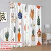 2pcs,2D plane printing Curtain Popular Christmas Tree Ornaments Collection Versatile Polyester (without rod) Festive for Kitchen