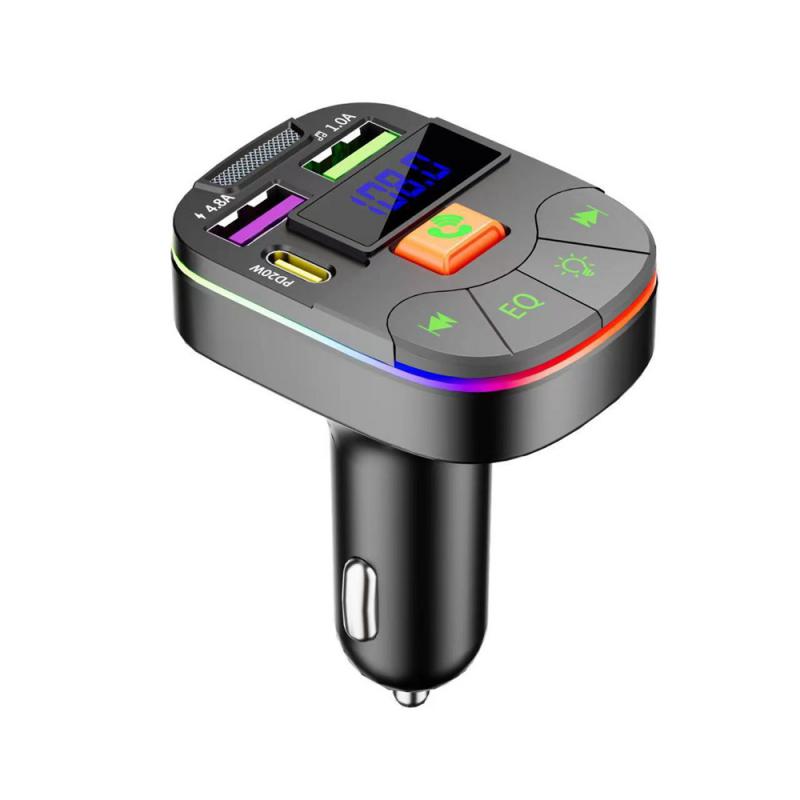Car Bluetooth FM Transmitter 3.1A Dual USB Fast Chariging Onboard Hands-free Mp3 Player With Atmosphere Light Car Accrssories