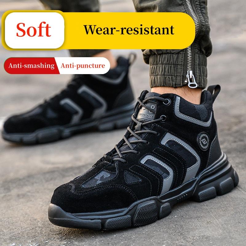 Plus Sise 38-48 Men Safety Shoes Lightweight Indestructible Work Sneakers Anti-smash Steel Toe Protective Safety Boots