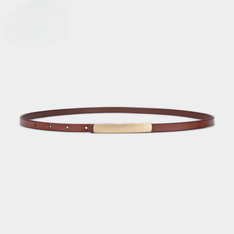 

Кожаные ремни для женщин, узкий пояс для платьев, джинсов, брюк с золотой пряжкой 95-115CM