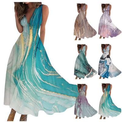Women's Long Dress Maxi Dress Casual Dress Swing Dress A Line Dress Floral Fashion Streetwear Outdoor Daily Date Print Sleeveless V Neck Dress