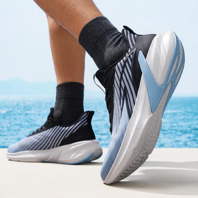 Anta Intercity Comfortable Versatile Shock Absorbing Wear Resistant Low Top Running Shoes Men Sneaker Blue Black 112435548-4