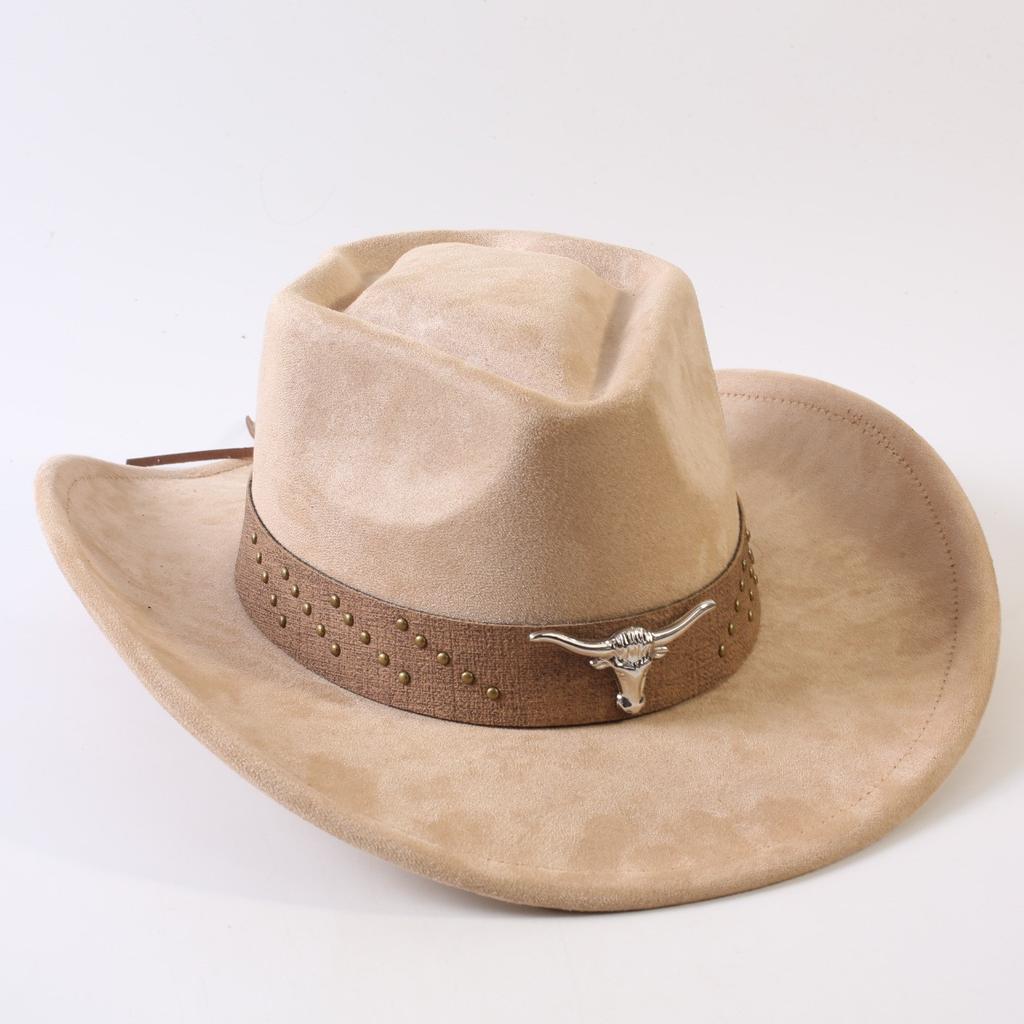 Popular European and American Classic Suede Western Cowboy Hats, Men's and Women's Retro Fashion Cowboy Hats