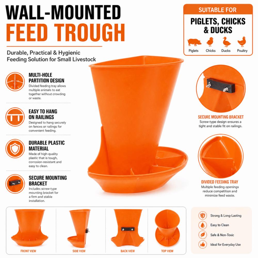 Plastic Piglet Feeding Trough Wall-mounted Automatic Pig Chute  Piglet Breeding