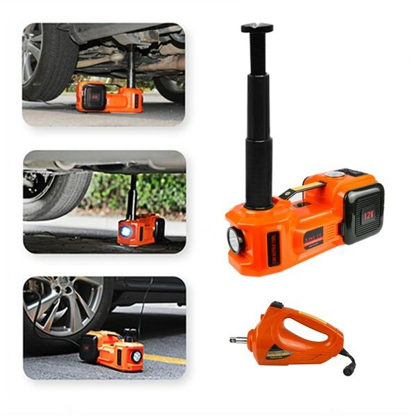 3 In 1 5ton Car Floor Jack Electric Hydraulic Car Jack 12V with Inflator Pump LED Light for Truck Tire Repair Tool QZ001