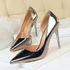 Sexy Damen Pumps Lackleder Hohe Absätze Party Urlaubsstil Einzelne Schuhe Absätze Stiletto Damenschuhe Hochzeitsschuhe Tacones