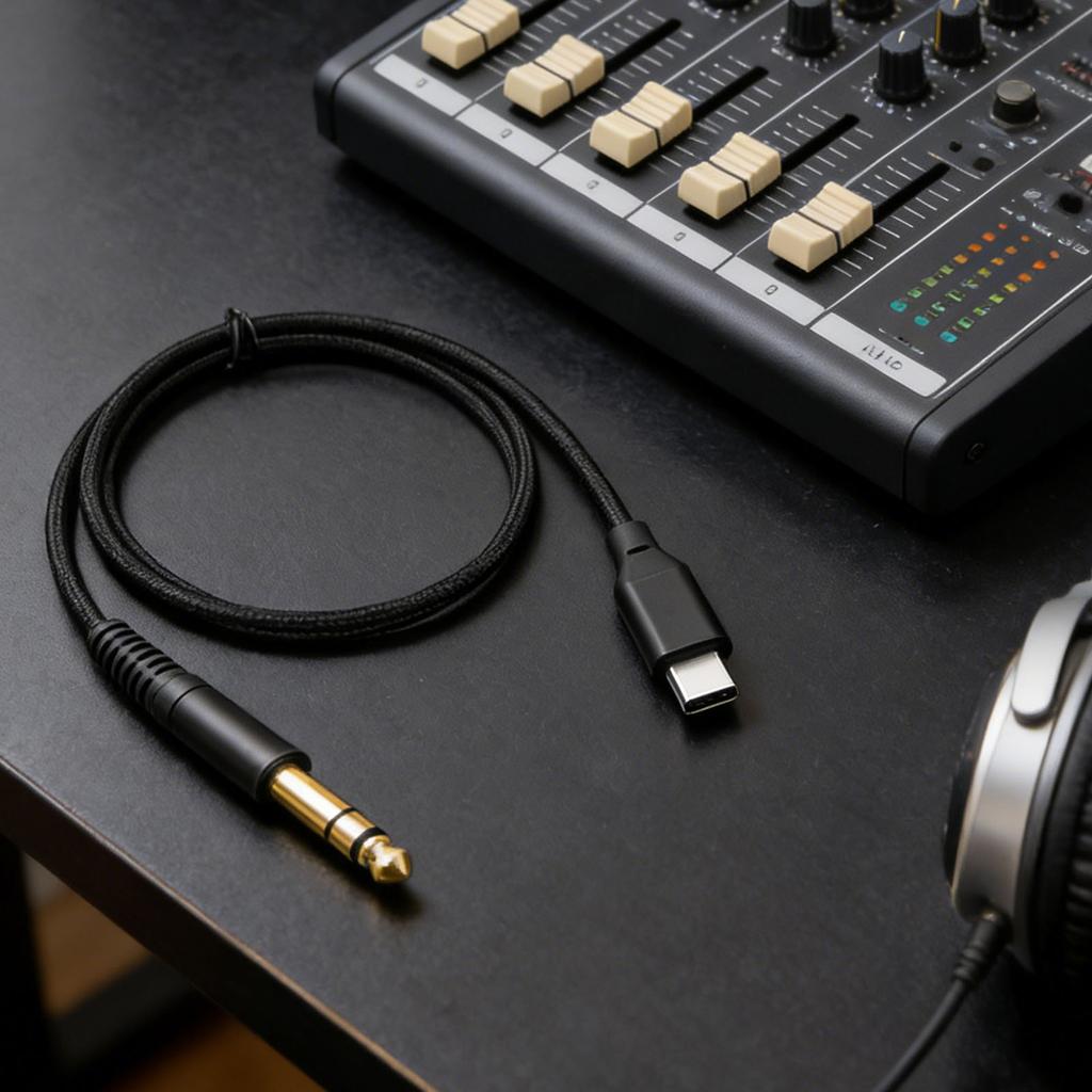 USB C To 6.35mm 1/4 Inch TRS Cable USB C To 6.35mm TRS Stereo Audio Cable for Smartphone Laptop Link To Amplifier Speaker