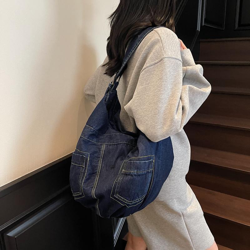 Commuter Denim Bag Women's Tote Bag Large Capacity Shoulder Bag