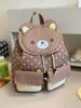 Canvas Bear Backpack With Flap Closure For Casual Daily Use