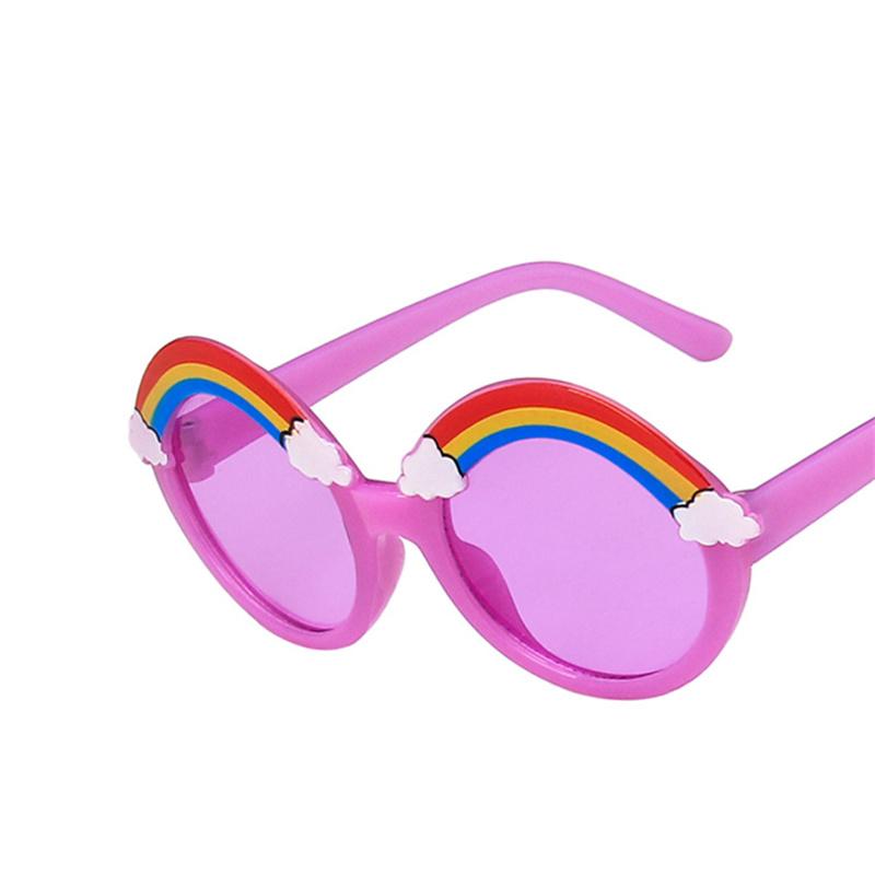 Round Sunglasses Rainbow Shape Glasses Trendy Girls Cartoon Eyeglasses Shades Anti-Glare Boys Cartoon Sunglasses