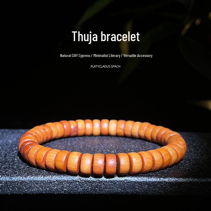 Cliff Cypress Sandalwood Women’s Single Circle Bead Bracelet