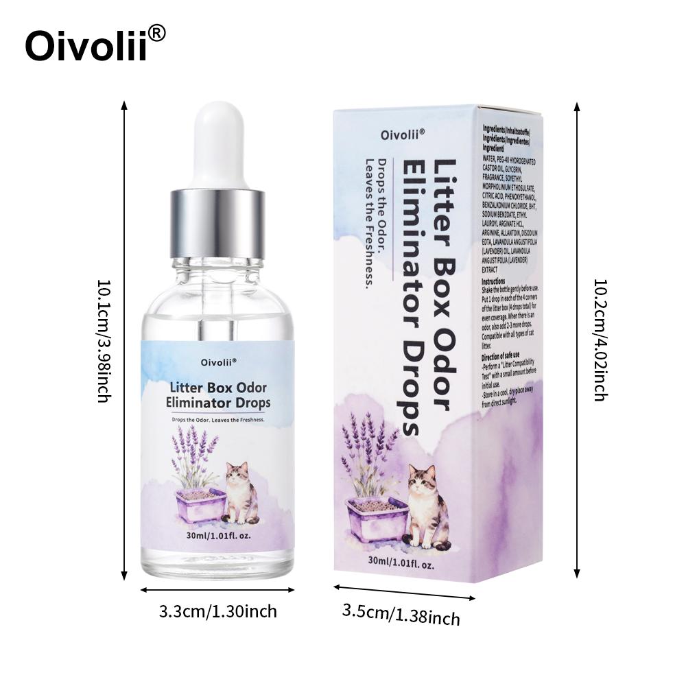 Oivolii Lavender Scent Litter Box Odor Eliminator Drops Effective Odor Removal Leaves Lasting Freshness