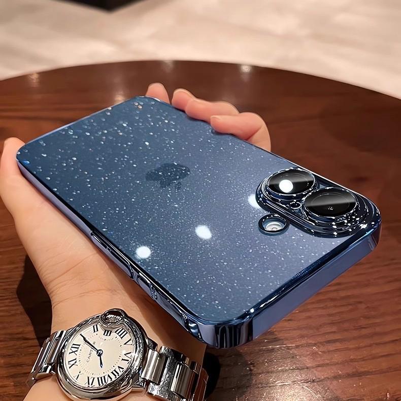 Glitter Transparent Drop-proof Case with Lens Film for iPhone 16/17 Pro Max