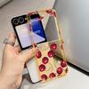 Summer Fruit Cherry Pattern Metal Connector Phone Case for Samsung Galaxy Z Flip3 Flip4 Flip5 Flip6 Flip7 Candy Color Soft TPU