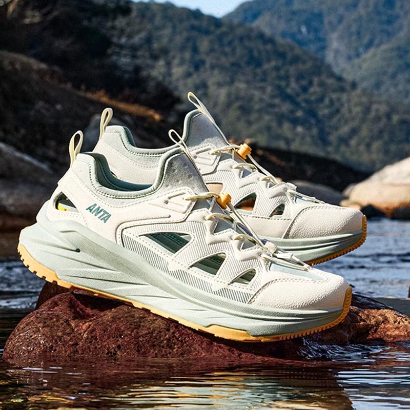 Anta Exploration Comfortable Trendy Versatile Wear-Resistant Shock-Absorbing Creek Shoes Men Shoes White Green 912528504-3