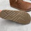 Johnature Genuine Leather Women's Shoes Soft Cowhide Round Toe Retro Soft Soled Lace-up Flat Short Boots