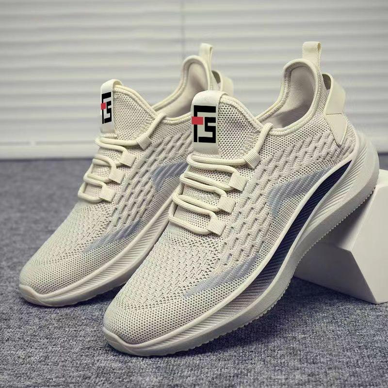 Large size sports shoes men's flying weaving comfortable breathable low-top men's shoes young and young outdoor tide and platform fashion casual shoes