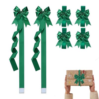 6pcs Christmas Cabinet Bows Red Green Large Ribbon Cabinet Christmas Decorations Easy To Install On Cabinet Doors