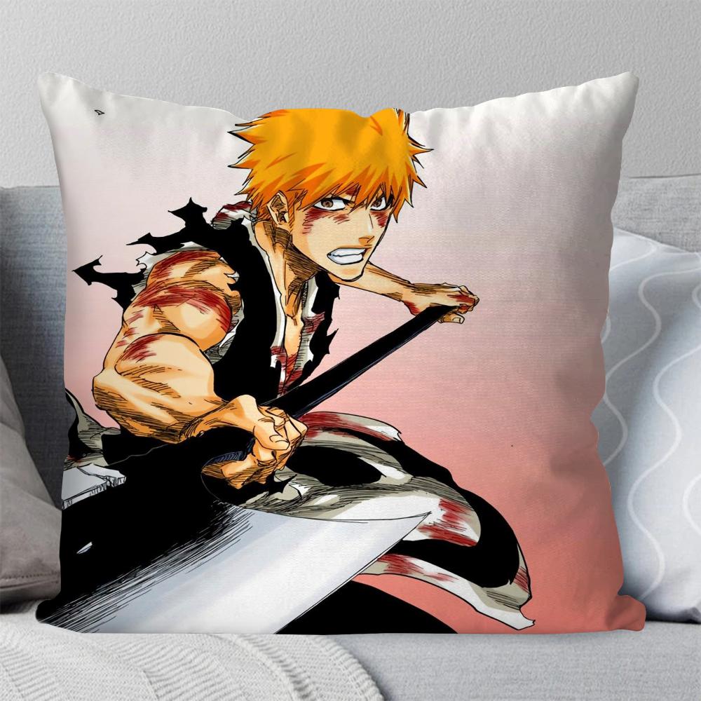 Kurosaki Ichigo Anime Bleach Pillow Case Square Pillow Bedroom Sofa LeisureComfort Cushion Car Living Room Home Decoration 40X40