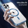 Protective Case for iPhone 15 - BOOLING - Rigid - Transparent Silicone - Blue Magnetic Circle