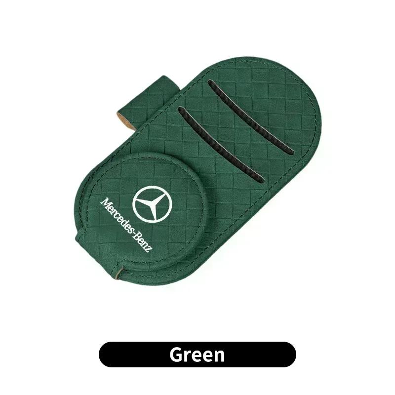 Car Sun Visor Organizer Pen Card Storage Clip Sunglasses Holder For Mercedes Benz AMG A C E Class W201 W210 W108 W204 W205 W203 ac1
