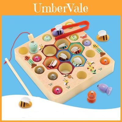 Colorful And Cute Wooden Fishing Game Toy For Educational Family Fun