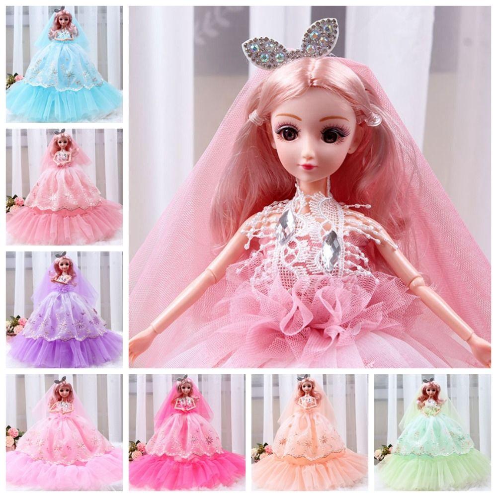 

Wedding Dress Lace Wedding Dress Princess Doll with Clothes Removable Joints Doll Christmas Gift