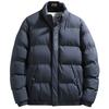 Autumn Winter Men's Padded Jacket Cotton-Padded Solid Color Stand Collar Zip-up Outerwear Casual Style Regular Fit