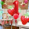 13pcs strawberry balloon aluminum foil balloon set with polka dot latex balloons for birthday party and anniversary decoration