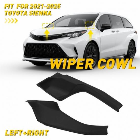 Front Windshield Wiper Side Cowl Extension Cover Trim For Toyota Sienna 21-25 2x
