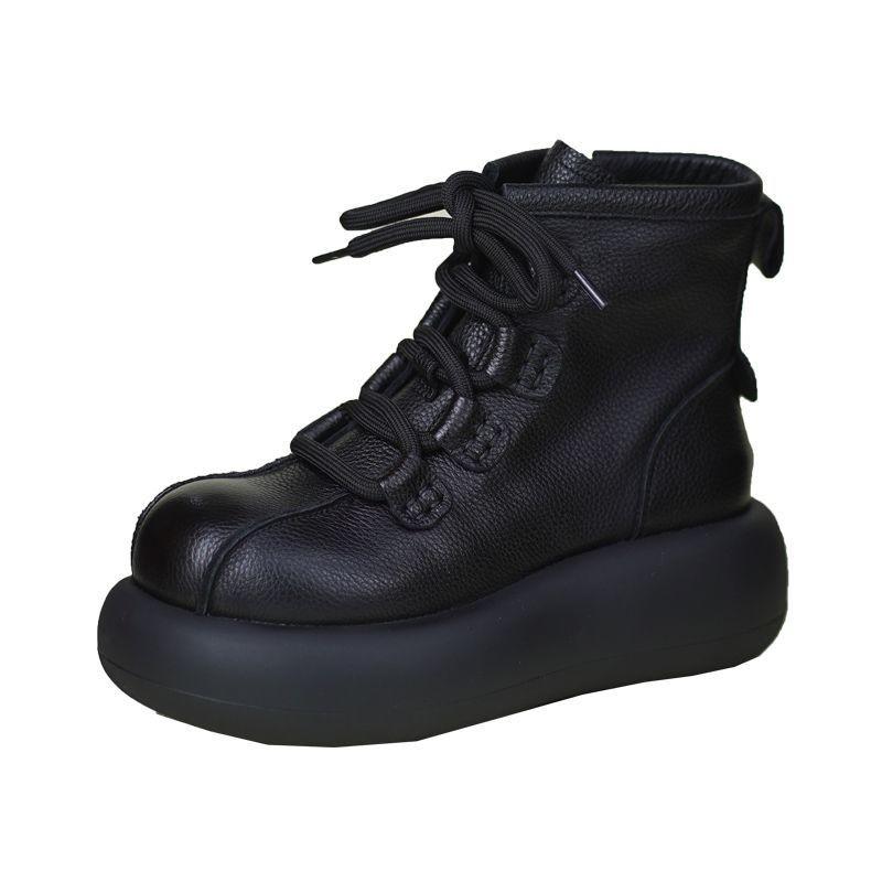 Chaussures Plates à Plateforme Bottines Femme Talons Hauts Chaussures en Cuir Baskets Décontractées Tendance Hiver 2025 Chaussures de Sport Gothiques à Lacets Botas Mujer
