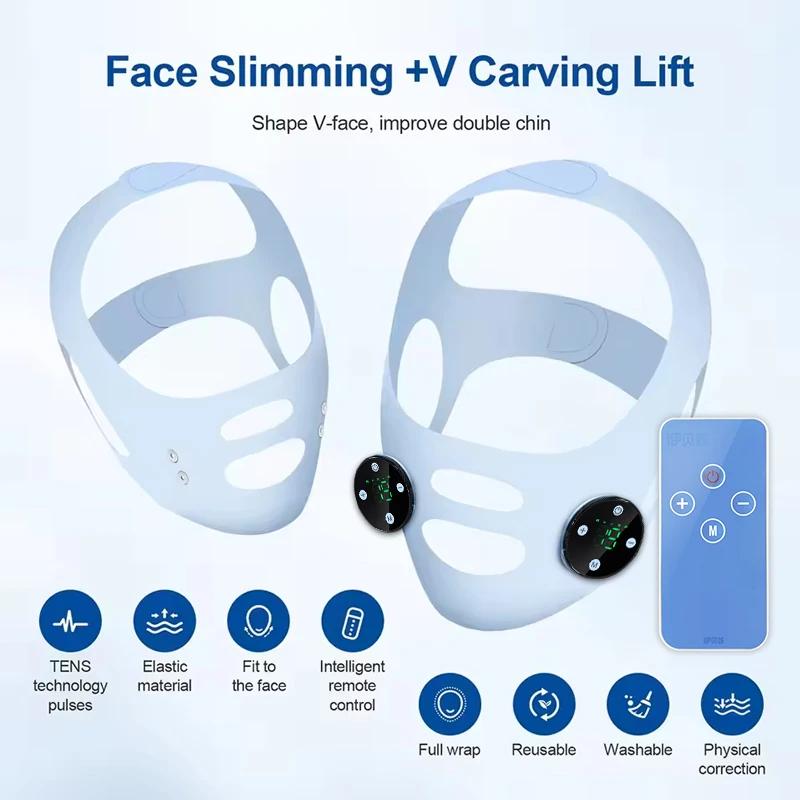 EMS Face Lifting Electric Face Slimming Strap Shaping  V Face Device Skin Tightening Anti-Wrinkle Facial Massager