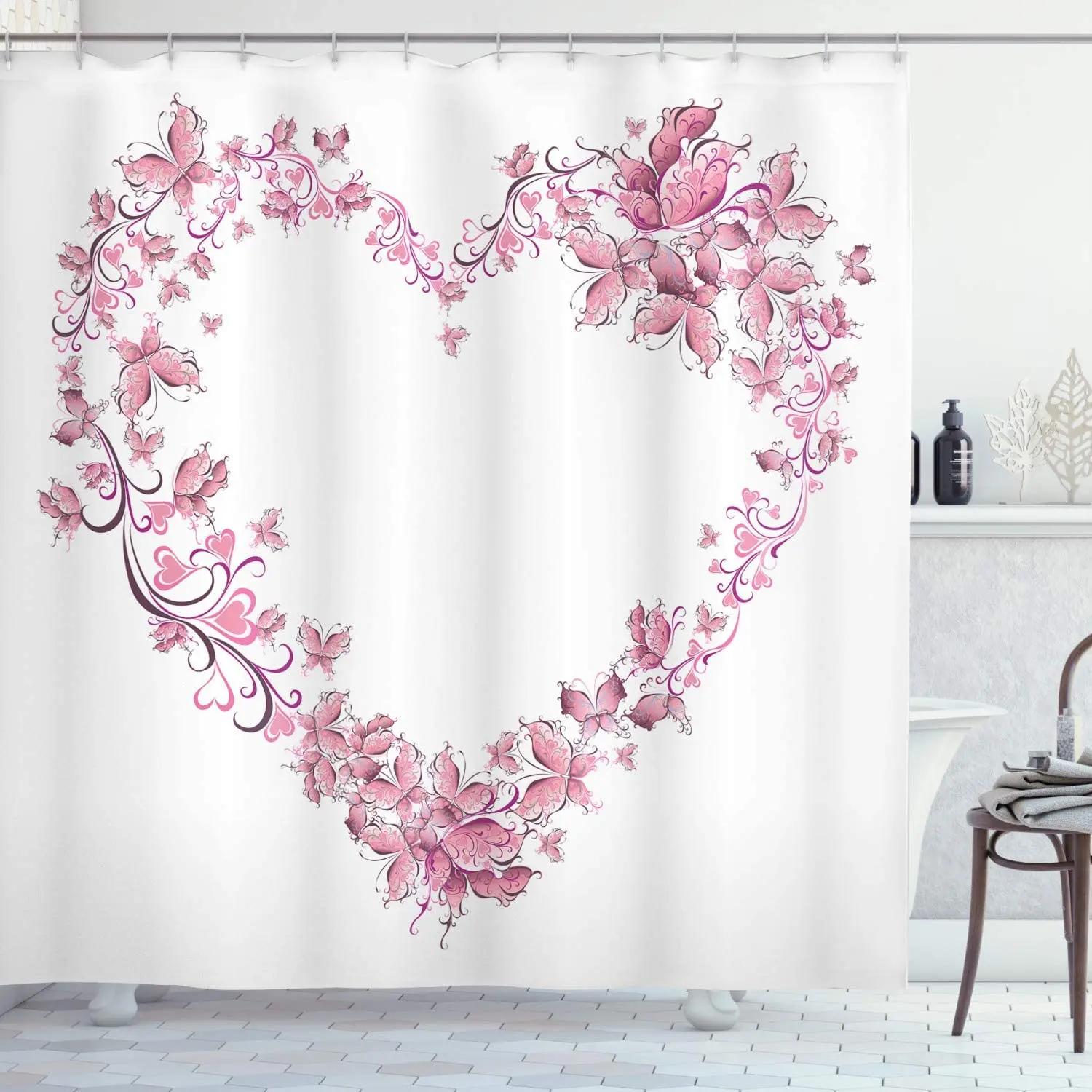 

Colorful Floral Shower Curtain With 12 Hooks Bathroom Curtains Multi Size Waterproof Fabric Shower Bath Curtain Home Decoration W60H190(CM)-1 Pcs