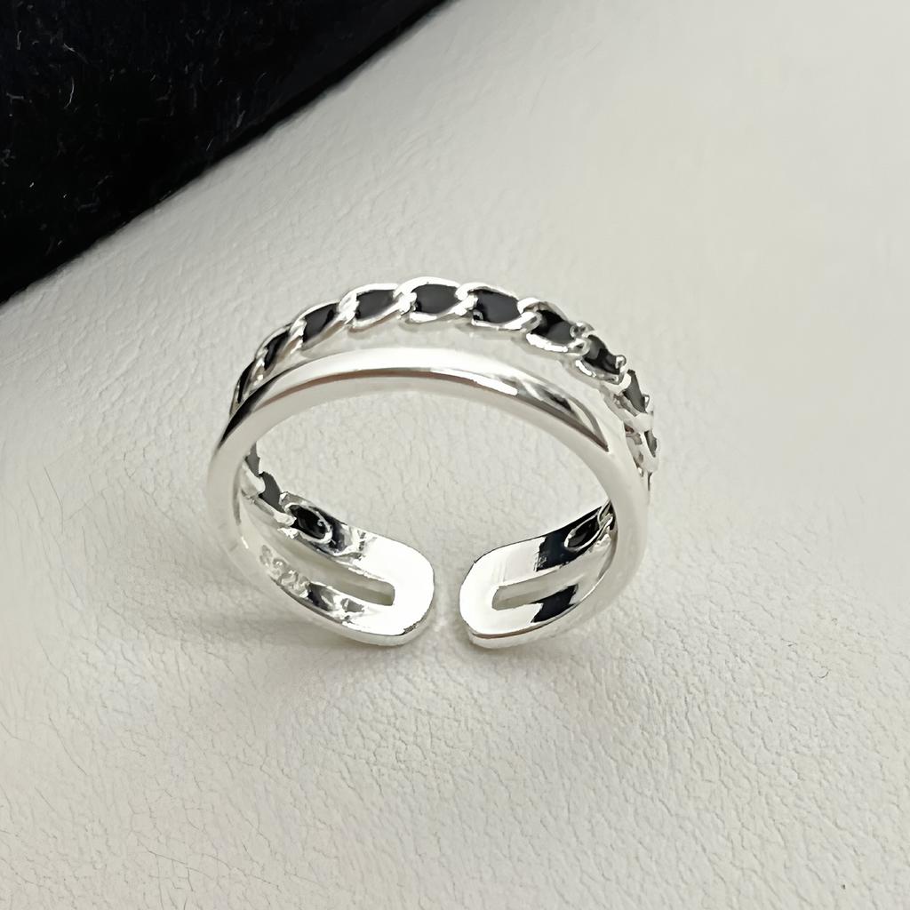 Sam Panda 925 Rings for Women Simple Geometric Handmade Irregular Retro Ring Gold Zircon Allergy For Birthday Gift