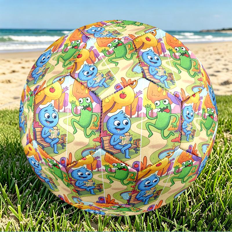 Game Rainbow Friends Print Size 5 Soccer Ball, PU Wear Resistant Football for Match Training and Daily Practice, Birthday Gift for Soccer Fans